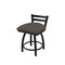 Holland Bar Stool Co 18" Low Back Swivel Vanity Stool, Black Wrinkle, Graph Chalice Seat 41118BW019 - alternate 1